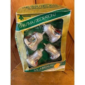 The Unbreakable Christmas Carolers Bell Style  Hanging Ornaments Bradford 1977 (